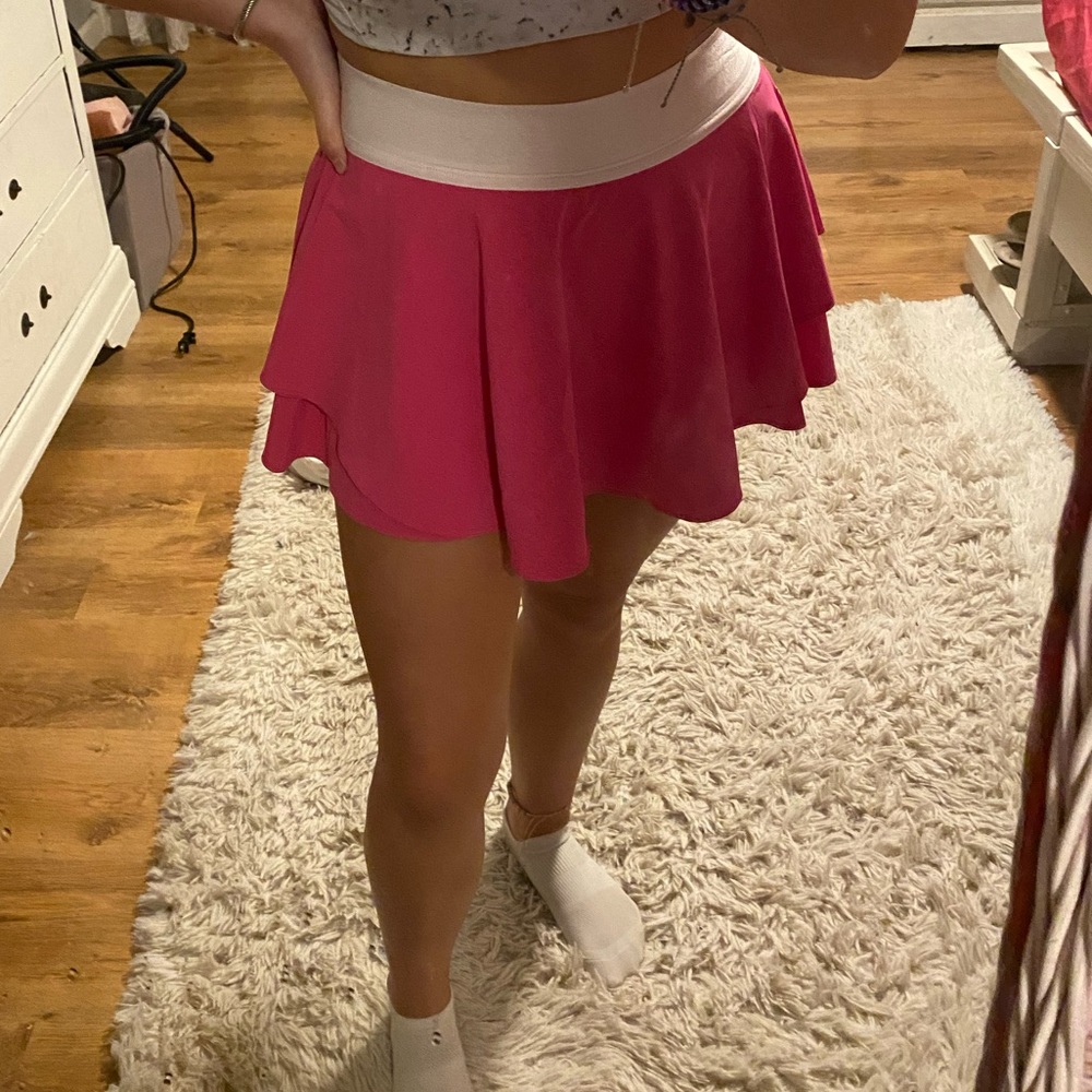 Lululemon Pink Court Rival High Rise Tennis Skirt